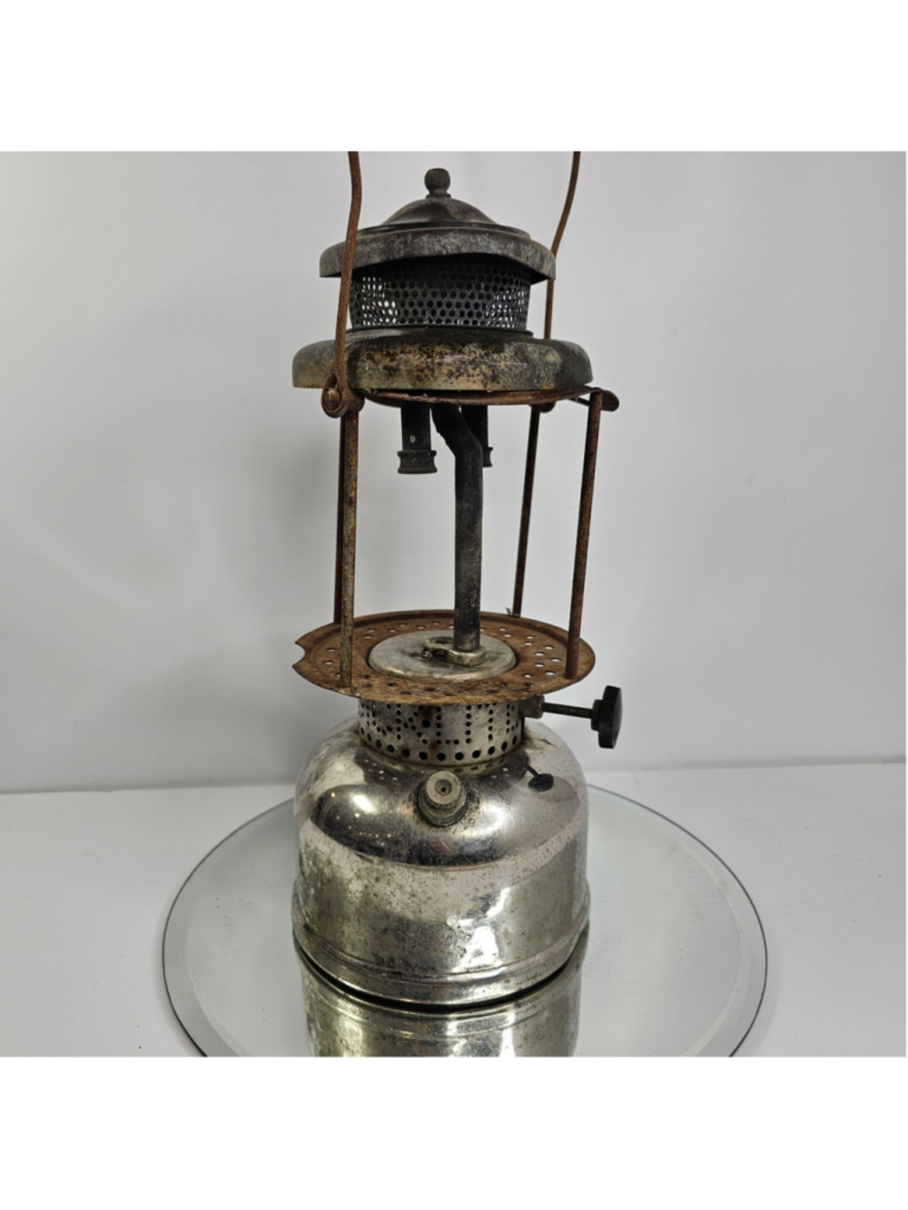 Antique Coleman 327 Quick Lite Nickel Lantern. No Glass/Mantle Parts/Repair